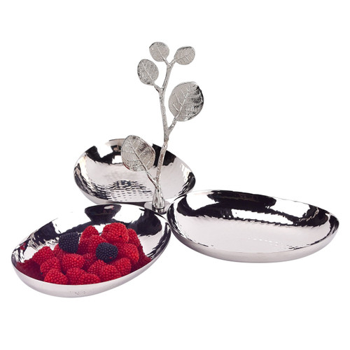 Badash Petals 3 Section Dip Holder - Silver (L860)