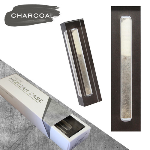 Lucite Mezuzah Case - Charcoal (LL-LMC-C)