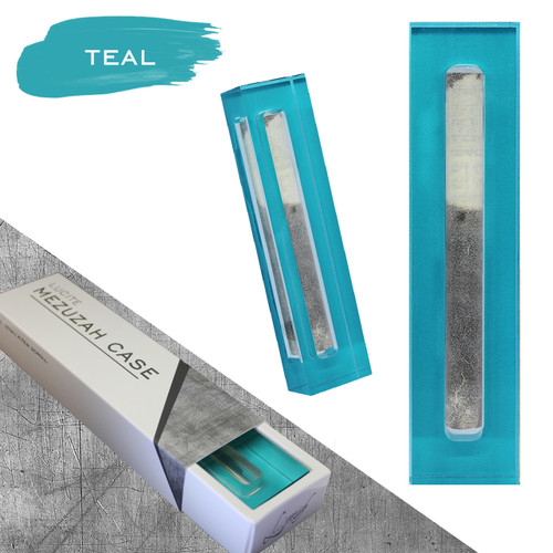 Lucite Mezuzah Case - Teal (LL-LMC-T)