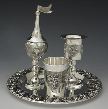 Silver Plated Havdalah Set - Grapes (4212)