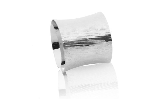 Metallic Lined Silver Napkin Rings (Set Of 6)