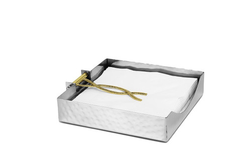 Square Napkin Holder with Gold Tongue