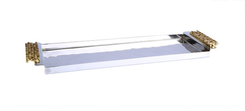 Rectangular Tray With Mosaic Handles - 14"L X 4"H