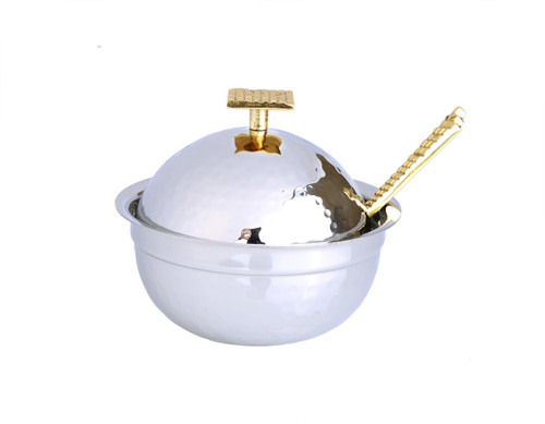 Honey Dish With Mosaic Handle - Stainless Steel