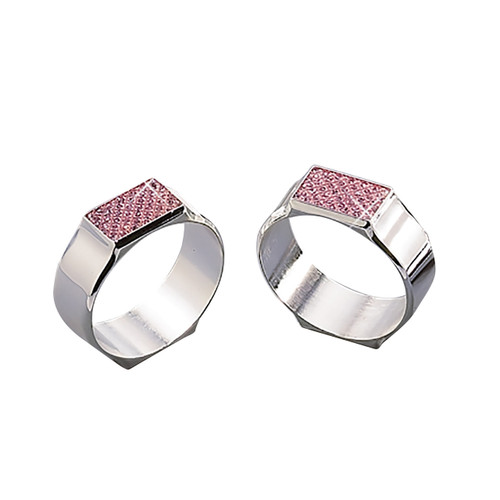Pink Glitter Napkin Rings, Set of 2