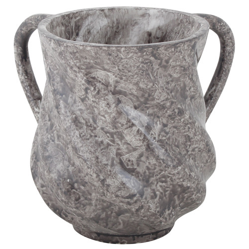 Spiral Design Washing Cup Mock Marble Dark Grey