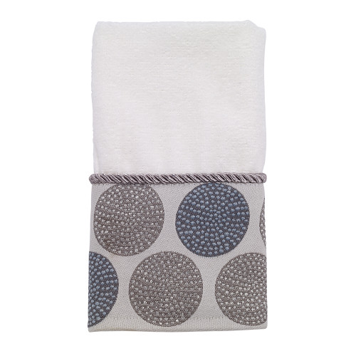 Dotted Circles White Fingertip Towel