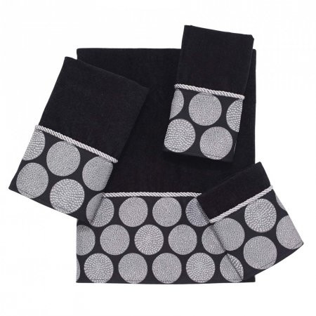 Dotted Circles Black Wash cloth