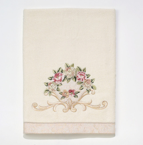 Rosefan Ivory Bath Towel