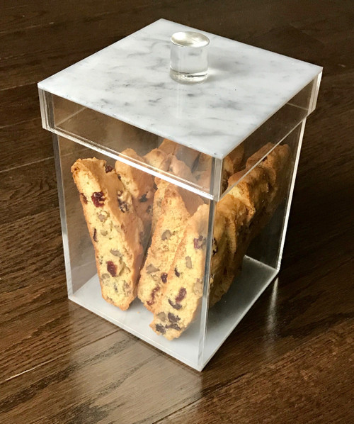 Sleek Marble Design Cookie Jar