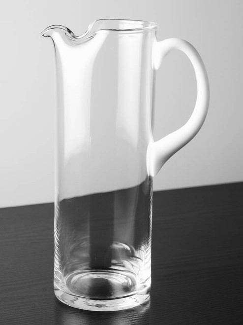 Straight Sided Glass Pitcher with Opal Handle