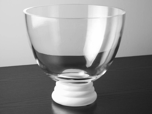  Glass Footed Bowl with Opal Foot 8"D