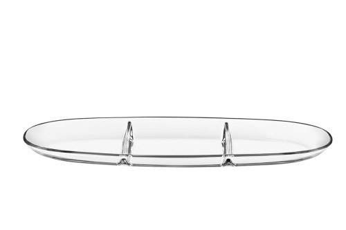 Glass 3 Part Dish 16"L 