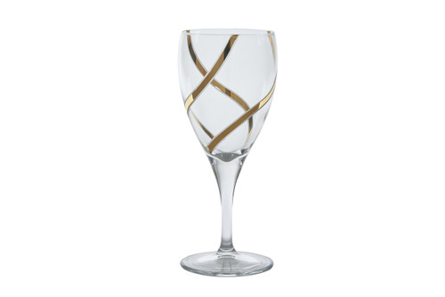 Vintage Wine Glasses, Set of 6, 24K Gold