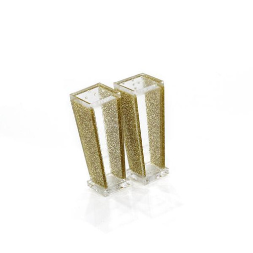 Lucite Salt Shaker Set Trapezoid