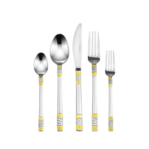 20 Piece Flatware Set 18/10 Stainless Steel & Gold
