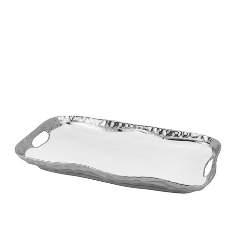 Silver Ceramic Serving Tray