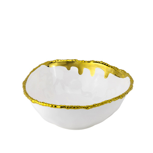 Ceramic Golden Drip Serving Bowl