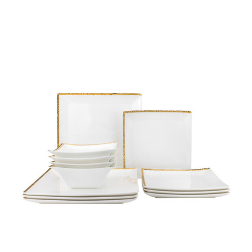 Golden Edge Bone China Dinnerware (Service for 8)