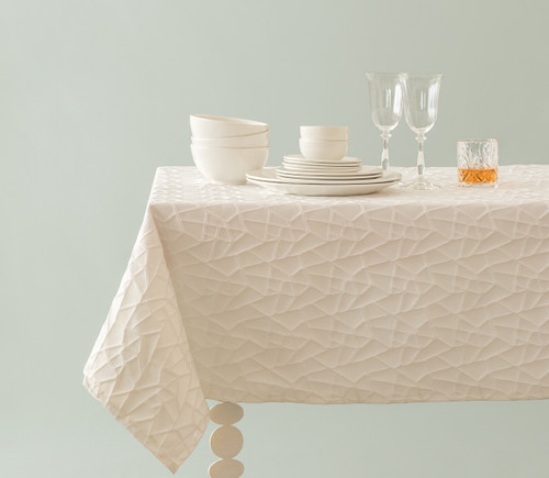 Shattered Glass White Tablecloth