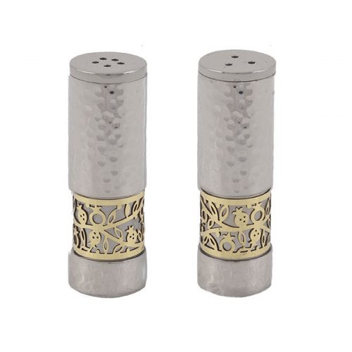 Emanuel Salt & Pepper Shakers with Metal Cutout
