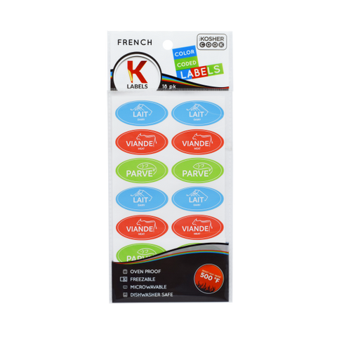 Kosher Labels on Sheets French - Assorted