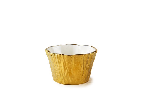 Gold Tree Bark Bowl, 16 oz