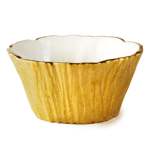 Gold Tree Bark Bowl, 48 oz