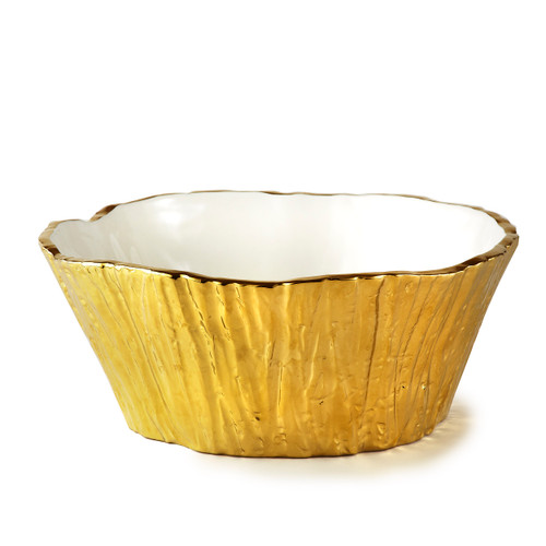 Gold Tree Bark Bowl, 96 oz