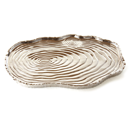 Silver Tree Bark Tray, 16"