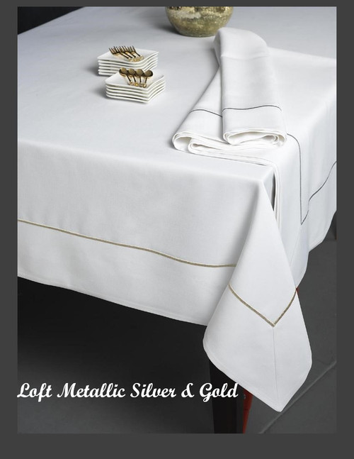 Loft Lurex Metallic Stitch Gold Tablecloth