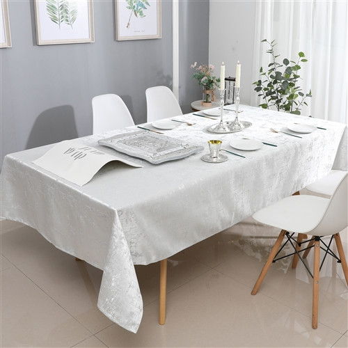 Jacquard Tablecloth White/Silver