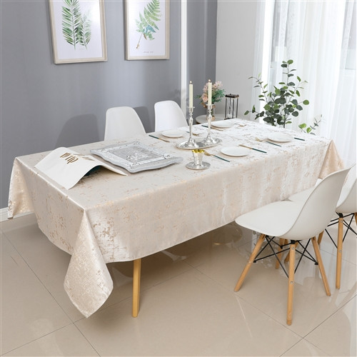 Jacquard Tablecloth White/Gold