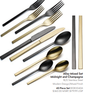 Allay Mixed 40 Piece Flatware Set