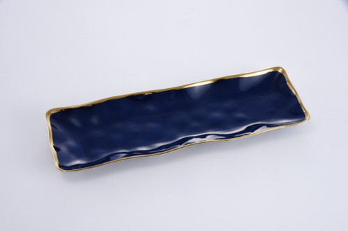 Blue Gold Rectangular Tray