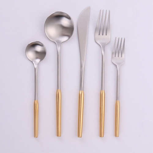 Vikko Dine - Arlington, Brushed Gold And Silver, 18/10 Flatware (Service for 4)
