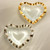 Annie Glass Ruffle Heart Bowl- Gold