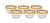 Glass Dessert Bowls w/ 24K Gold Artwork (Set of 6)