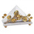 Badash Napkin Holder w/ Marble Base & Brass Petals Design - Gold (L841G)