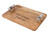 Yair Emanuel Wood Challah Board w/ Metal Cylinder Handles (EM-CBC)