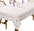 Hem Stitch Tablecloth Embroidered Vintage Design (White)