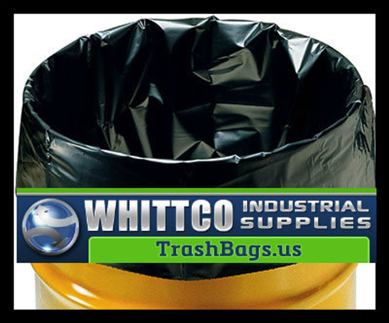 Bulk Supply 55 Gallon Heavy Duty Big Black Plastic Trash Bags