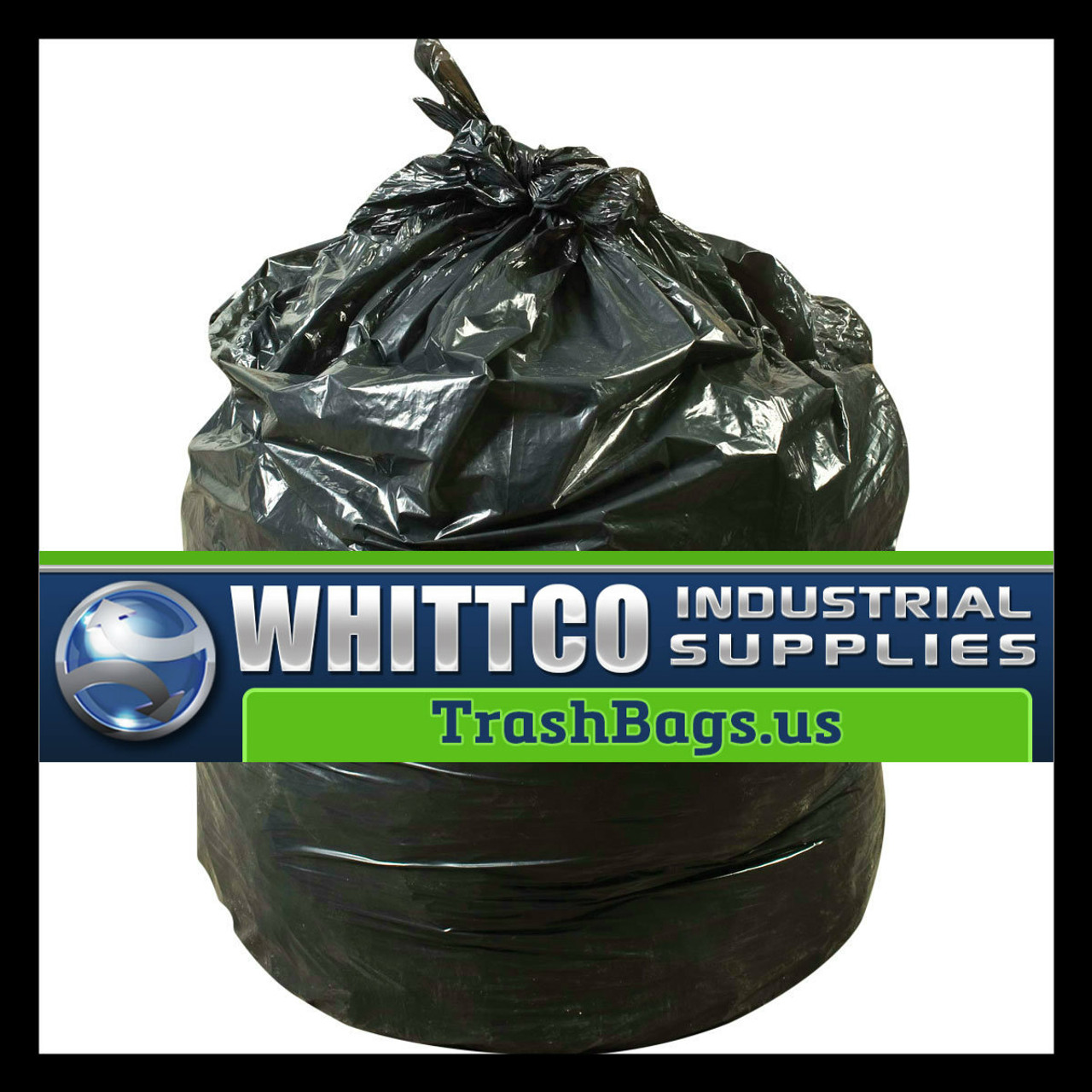 Plastic Trash Bags, 55 Gallon, 6.0 mil, Black, Contractor Grade