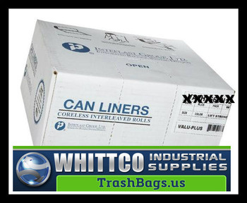 Black Color HDPE Commercial Coreless Valu-Plus Institutional Trash Can Liner Case of 6 Roll, 25 Bags per Roll Inteplast Group VALH4348K22 46 Length x 43 Width x 19 Mic Thickness Black Color HDPE Commercial Coreless Valu-Plus Institutional Trash Can Liner Case of 6 Roll, 25 Bags per Roll Inteplast Group VALH4348K22 46 Length x 43 Width x 19 Mic Thickness