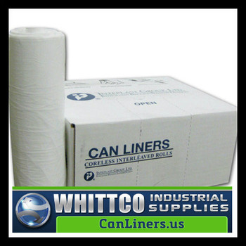 S404818W HDPE lnstitutional Trash Can Liners Inteplast Bags White