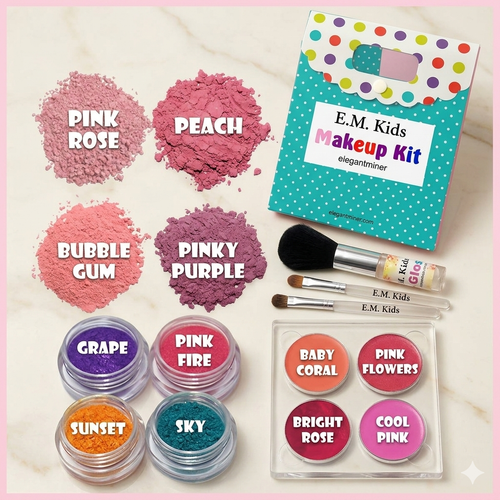 Lrg 14pc Kit E.M. Kids Natural Play Makeup Set