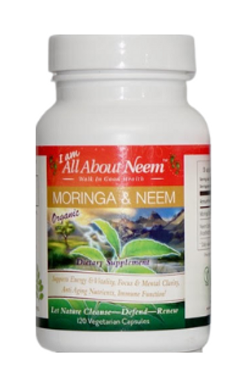 Moringa 400 mg and Neem Leaf 500 mg Capsules - 120 Count  Fresh Organic