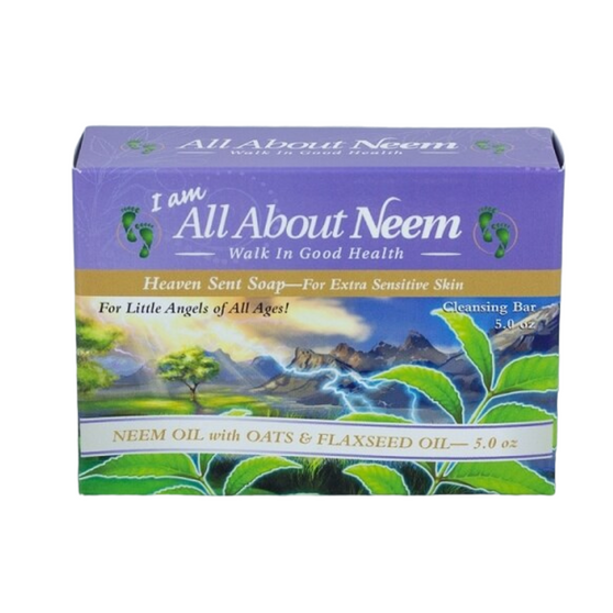 Neem Oil Soap with Oats & Flaxseed Oil - Heaven Scent for sensitive skin - with FREE Soap Saver