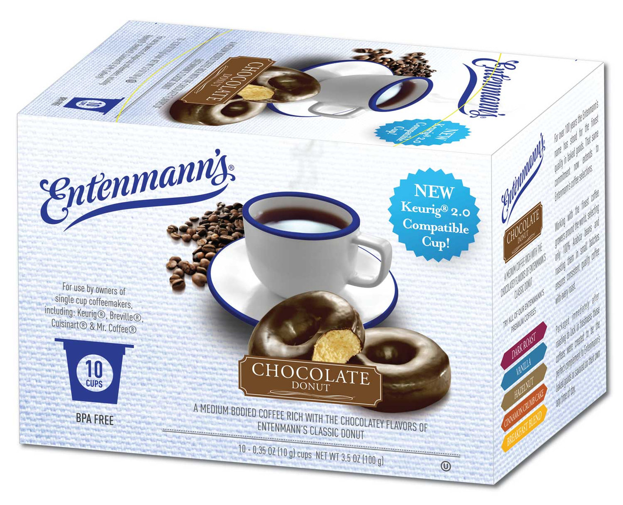 Entenmanns Chocolate Donut Flavored Coffee Coffee Pods for Keurig K