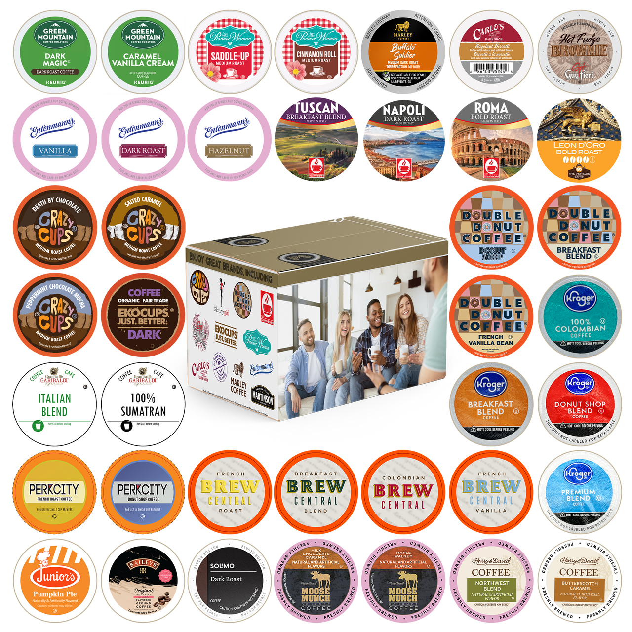 Coffee Single-Serve Cups Variety Pack Sampler - 50 Count